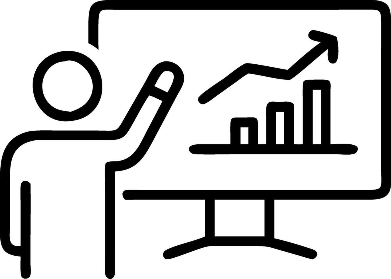 Financial analyst pointing at data on computer screen Set A vector