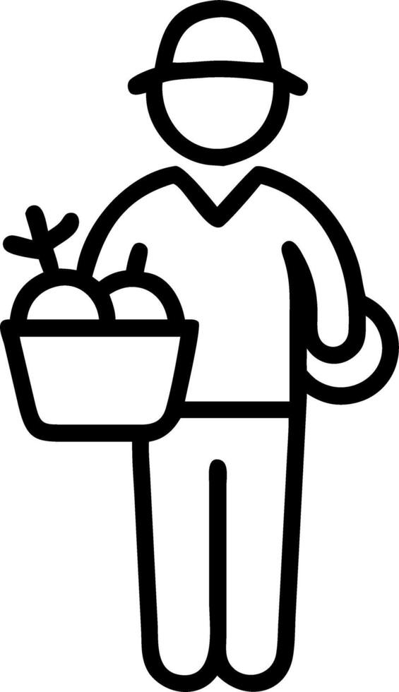 Farmer holding a basket of organic produce Set 2 vector