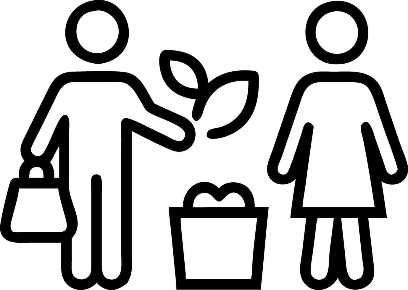 Family shopping at a local farmers market vector