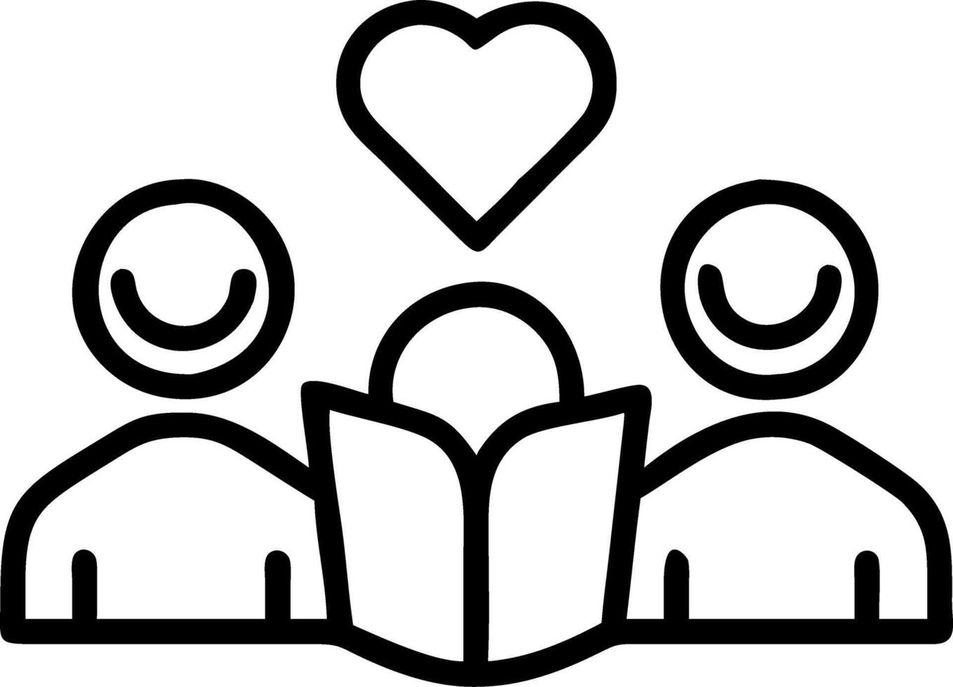 Family reading books together in a cozy library with a plain background copy space on right vector