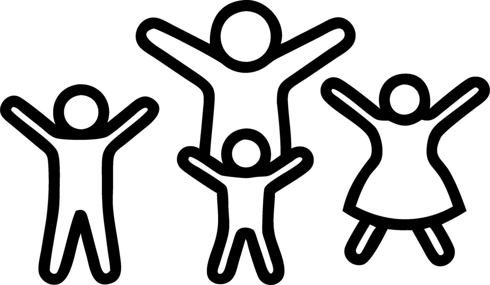 Family playing in the snow together with a plain background copy space below vector