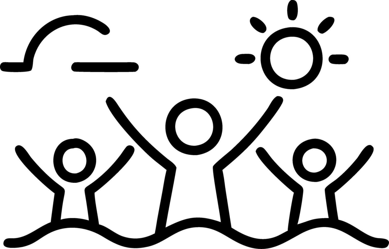 Family enjoying a sunset together on the beach candid moments of peace and joy copy space on right vector