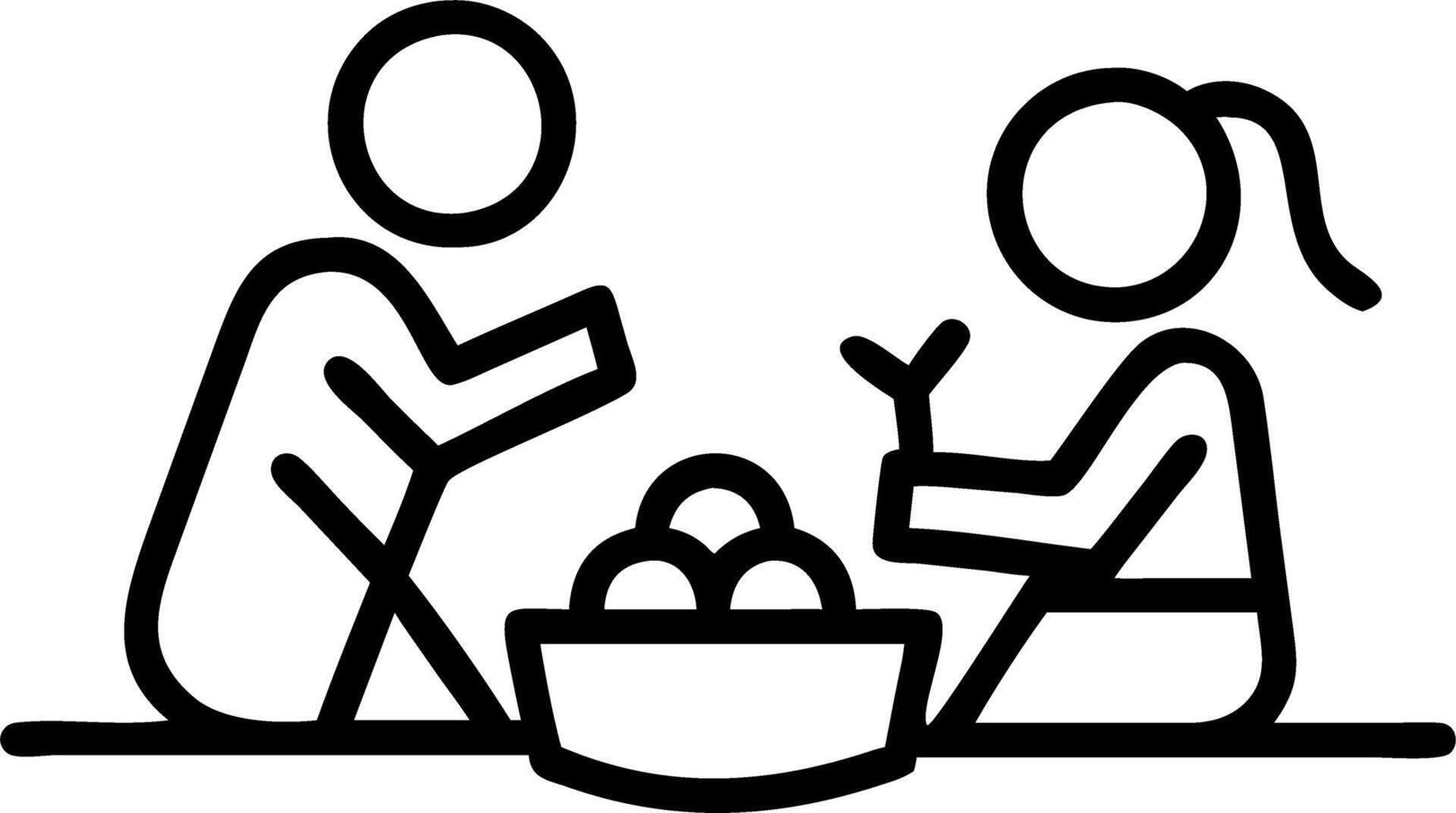 Family enjoying a picnic in the park candid shot with copy space Set A vector