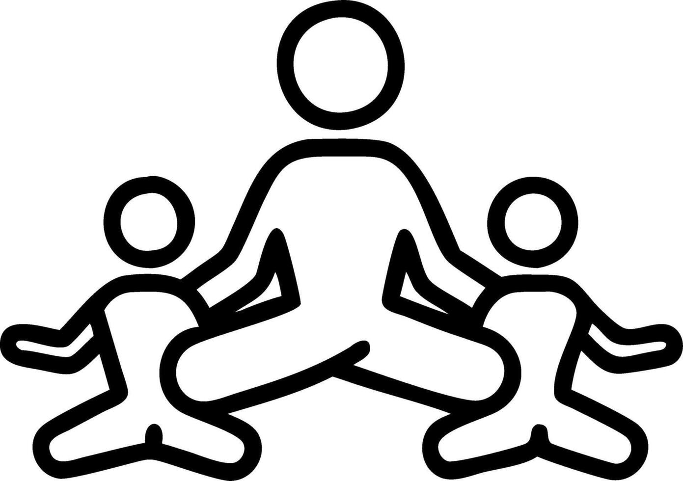 Family doing yoga together capturing peaceful joy and connection close up macro with copy space below vector