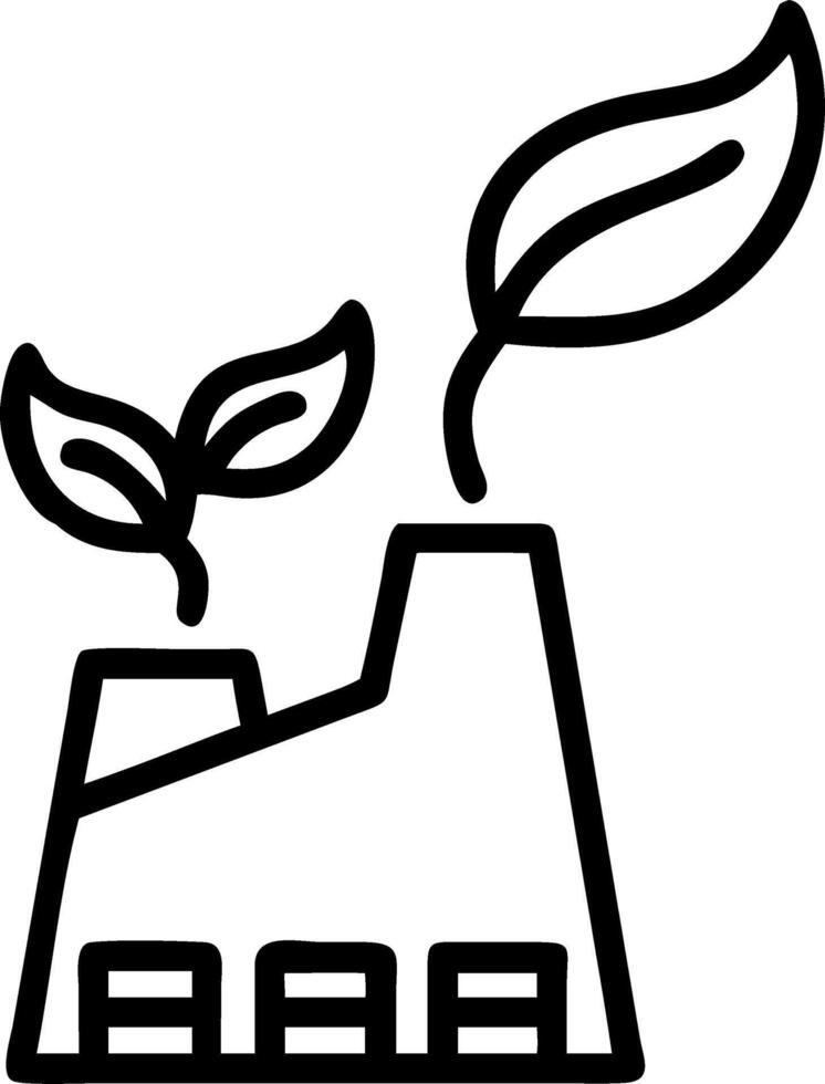 Factory chimney emitting green leaves icon Set 4 vector