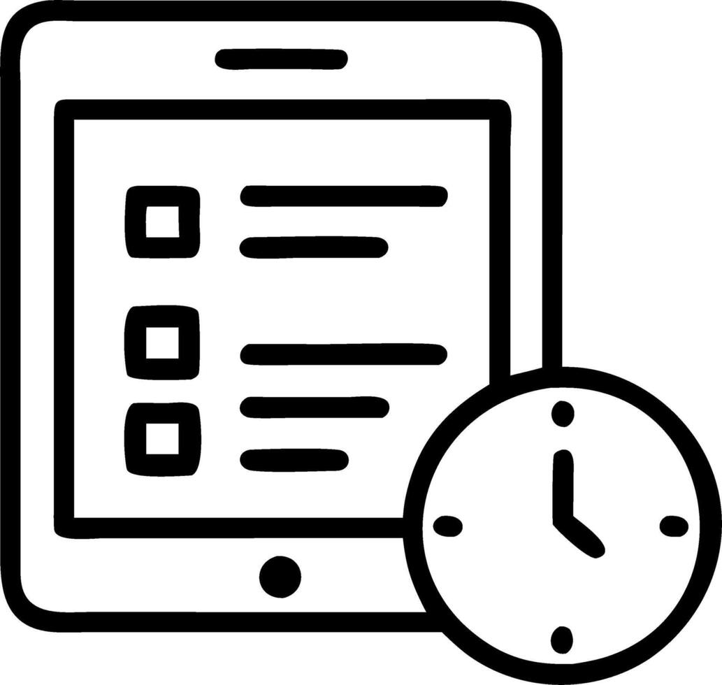 Executive reviewing project timelines on a digital device Set 4 vector