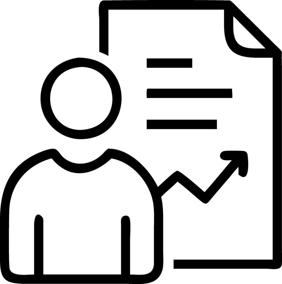 Executive reviewing annual report in office vector