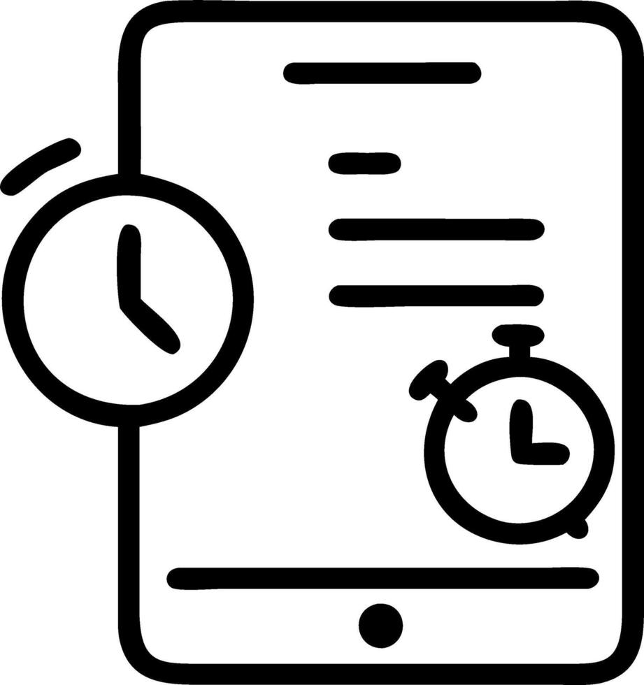 Executive reviewing project timelines on a digital device Set 2 vector