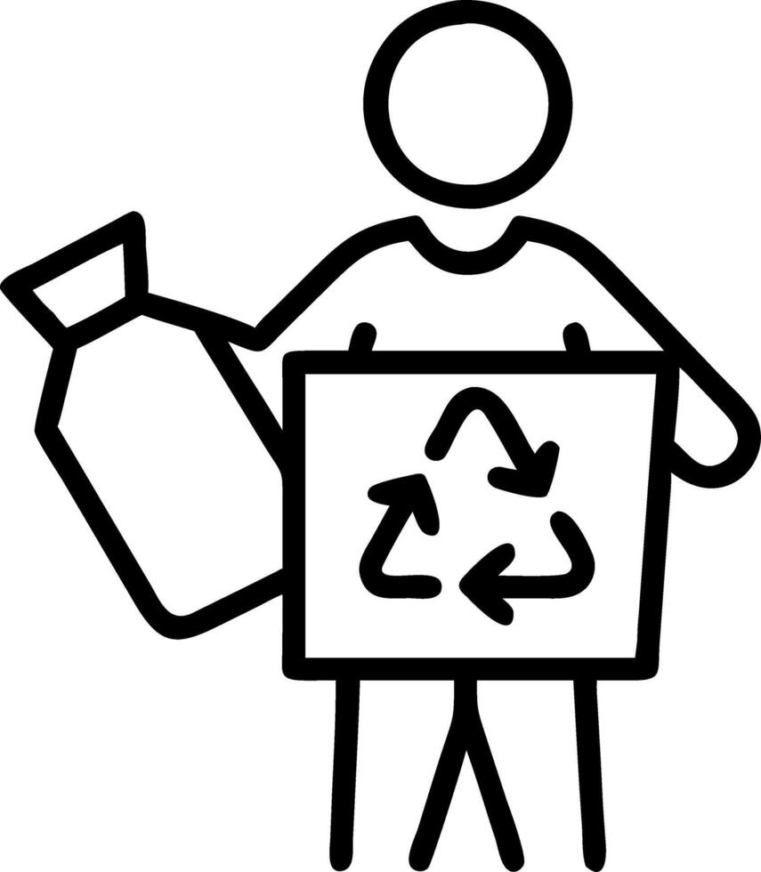 Entrepreneur showing recycled materials used in products Set A vector