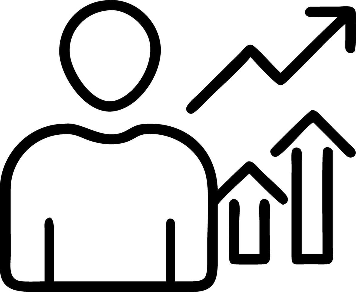 Entrepreneur analyzing market trends for business expansion vector