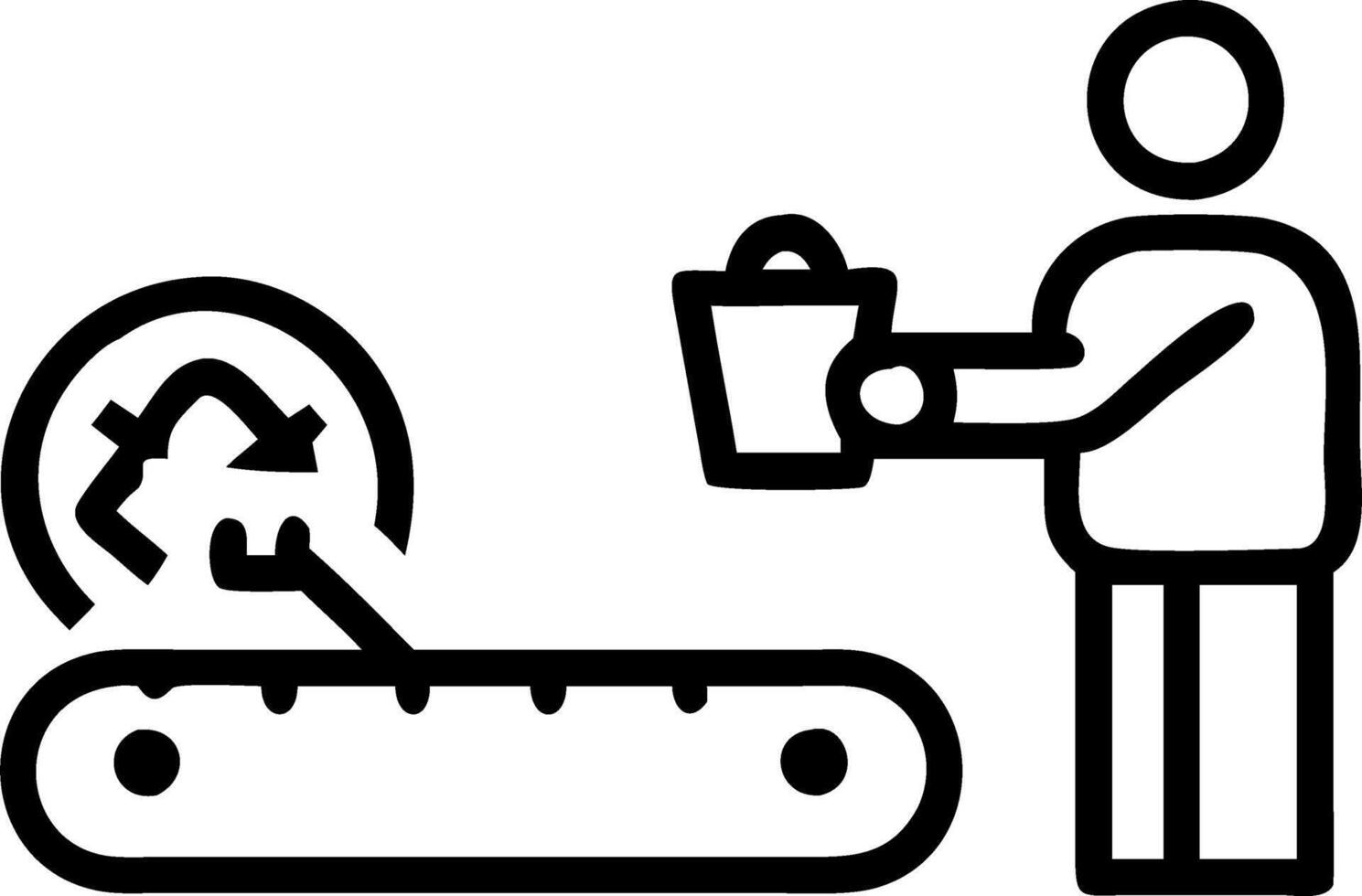 Engineer analyzing recycled materials in a factory Set 6 vector