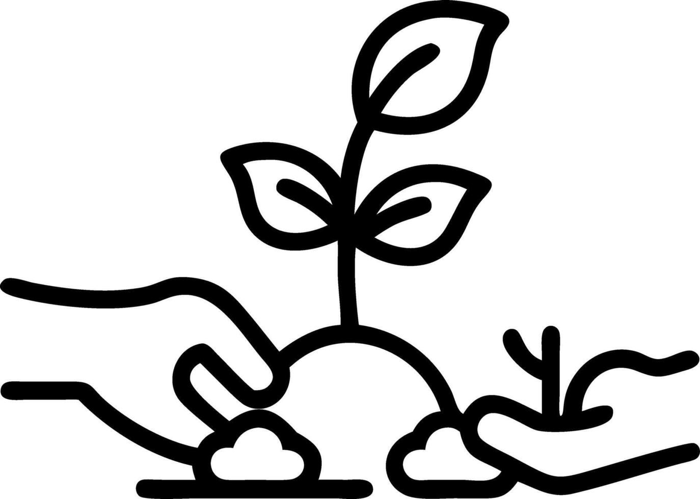 Employees planting trees in the company garden Set 2 vector