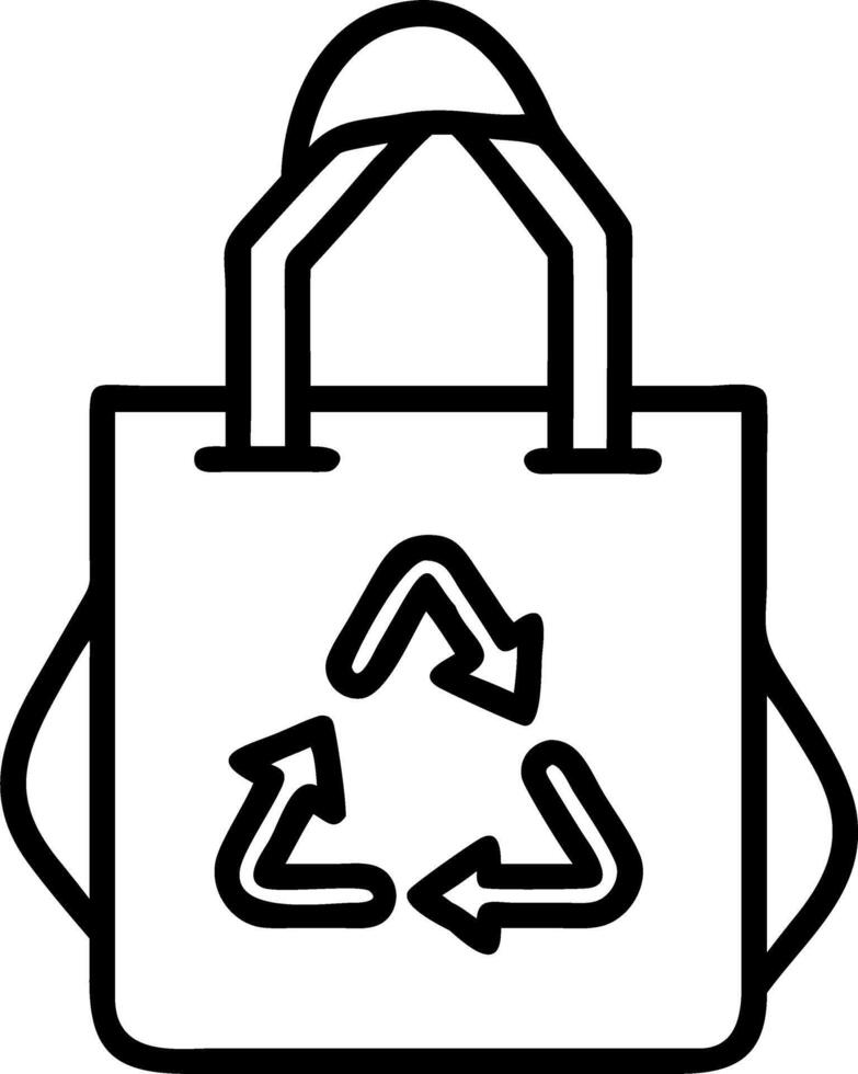 Employee using eco friendly tote bag with recycling icon symbolizing green habits Set A vector