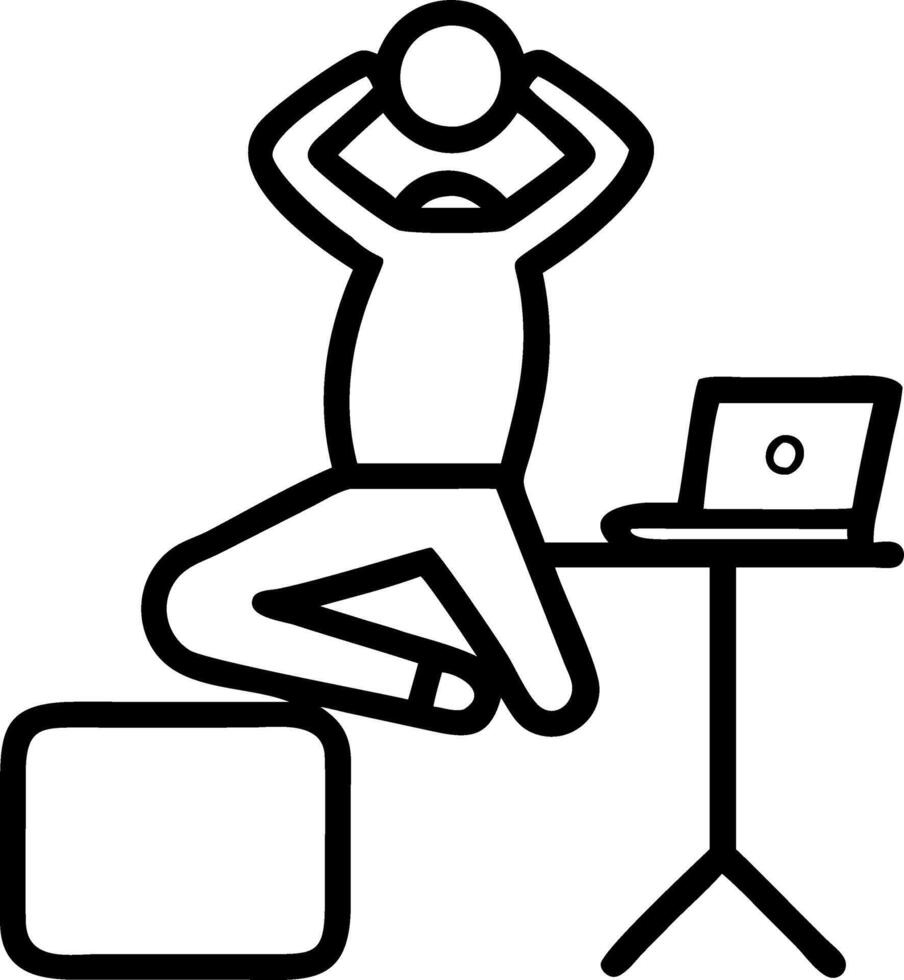 Employee practicing yoga at the office Set A2 vector