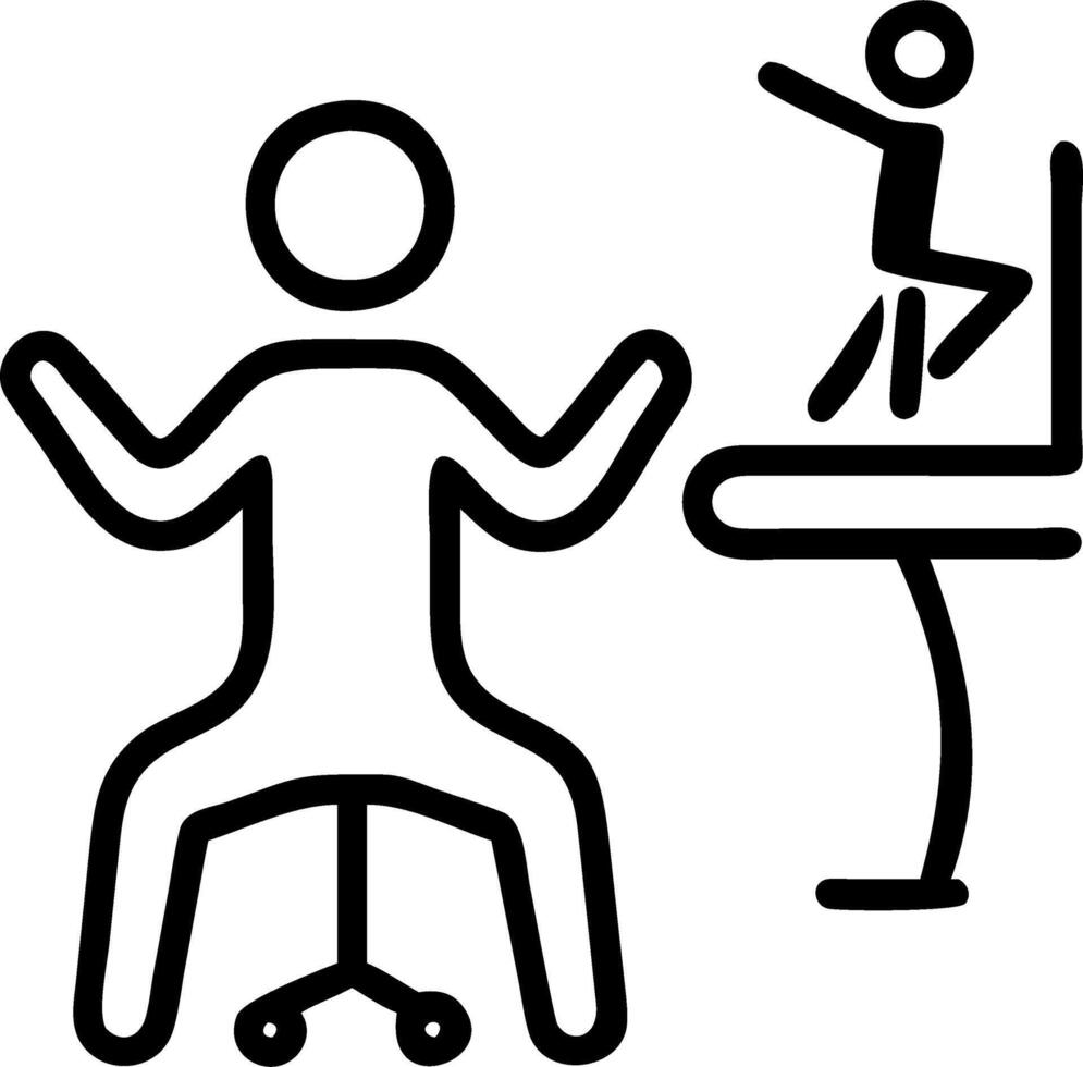 Employee practicing yoga at the office Set A3 vector