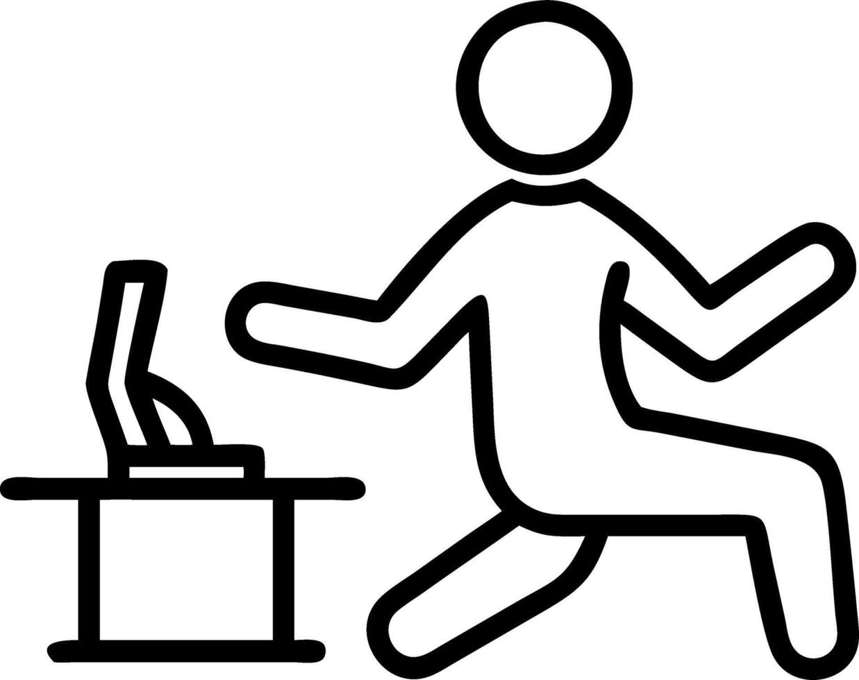 Employee practicing yoga at the office Set A5 vector