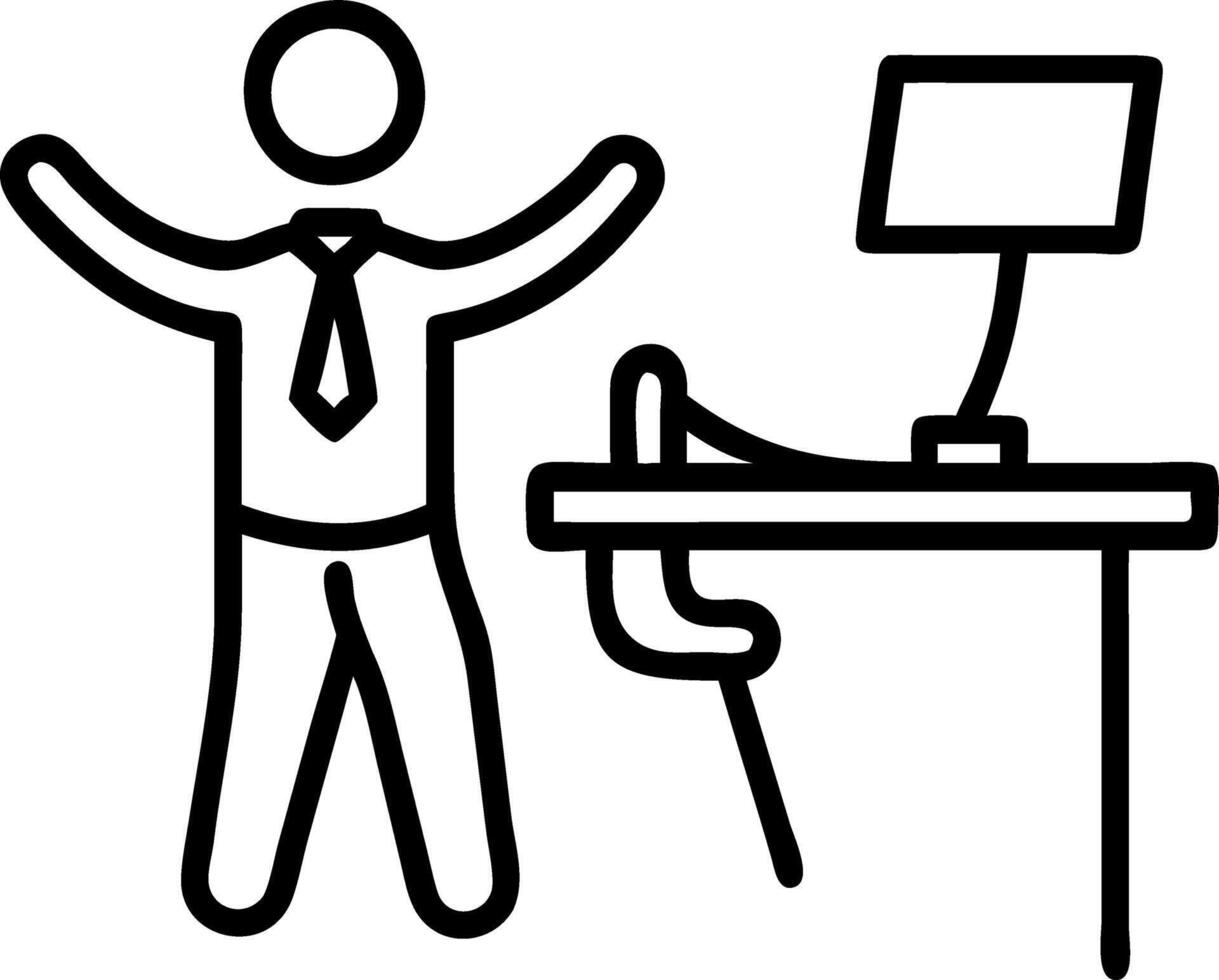 Employee practicing yoga at the office Set 7 vector