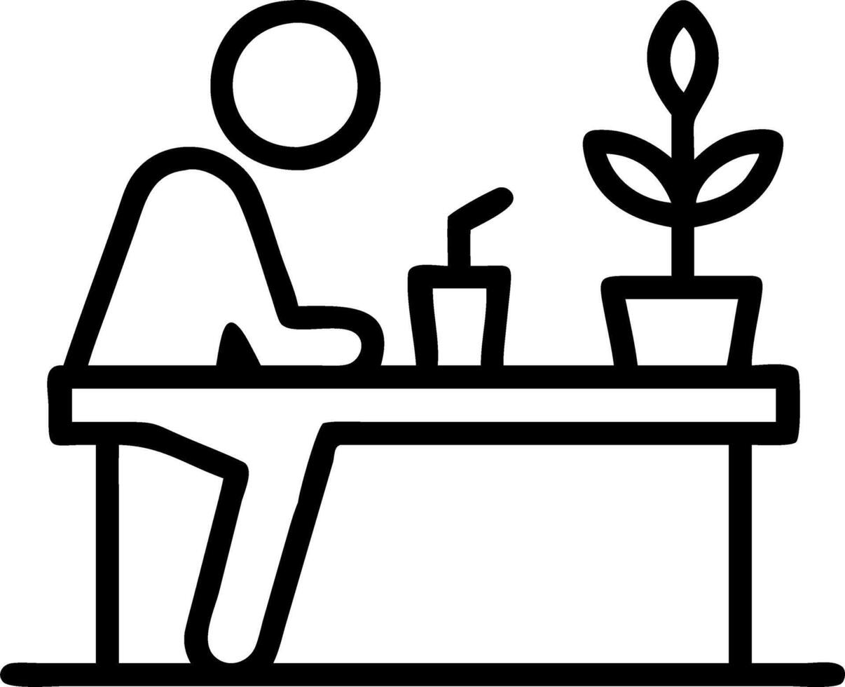 Employee creating a serene workspace Set A4 vector