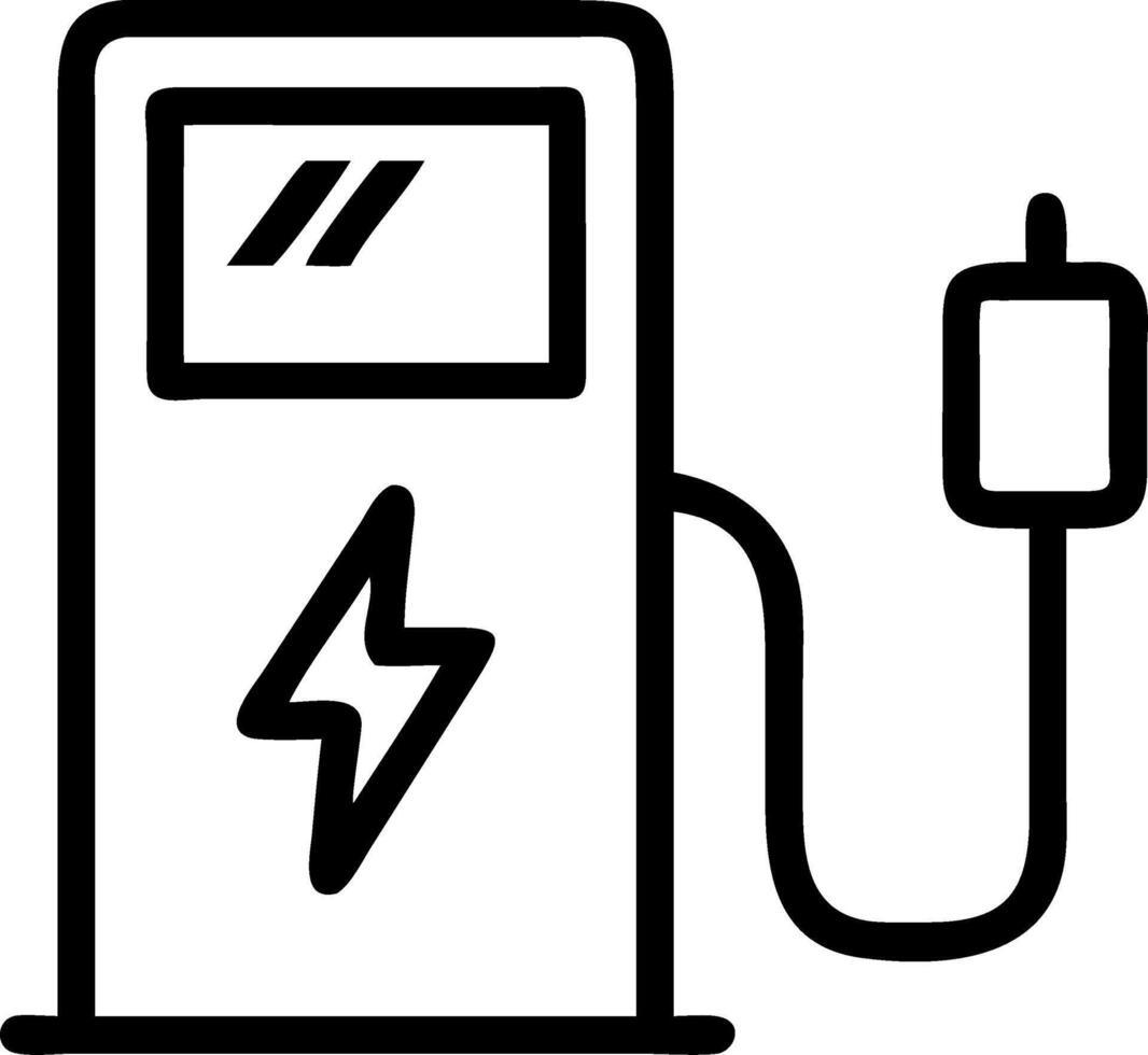 Electric Vehicle Charging Station Icon Set 2 vector