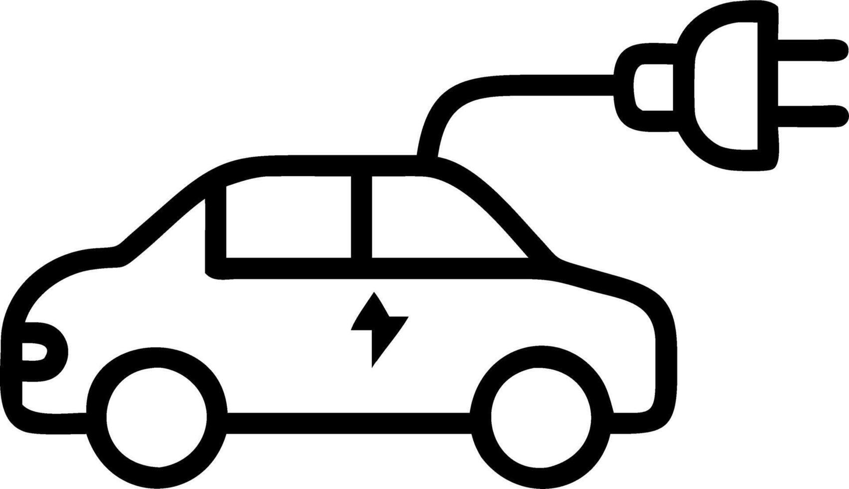 Electric car icon with charging plug Set A vector
