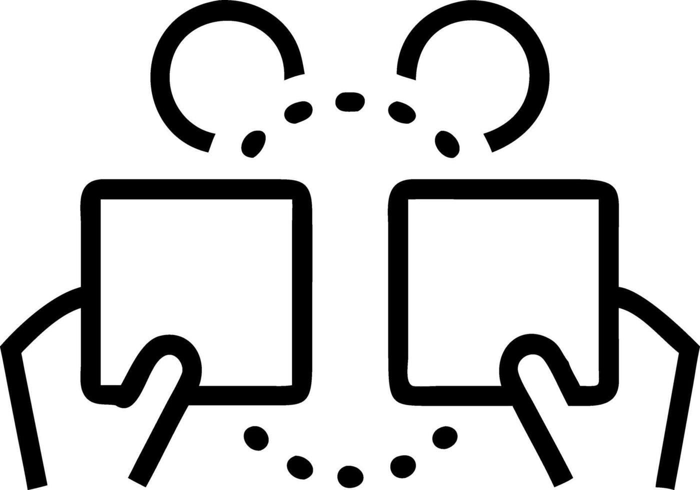 Designers using tablets for virtual collaboration bokeh digital art background copy space on right vector
