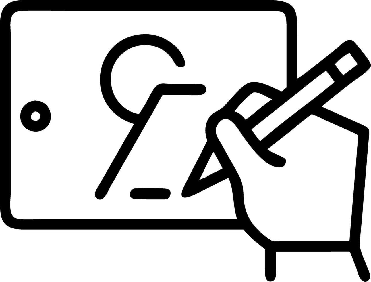 Designer sketching digital concept on tablet with copy space Set A vector