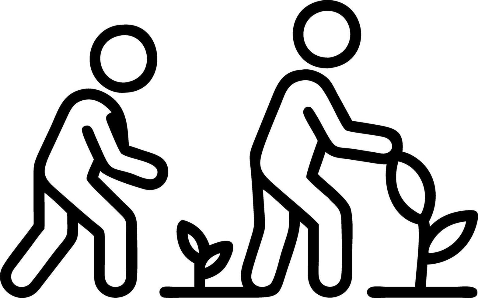 Community planting trees together with copy space Set A vector