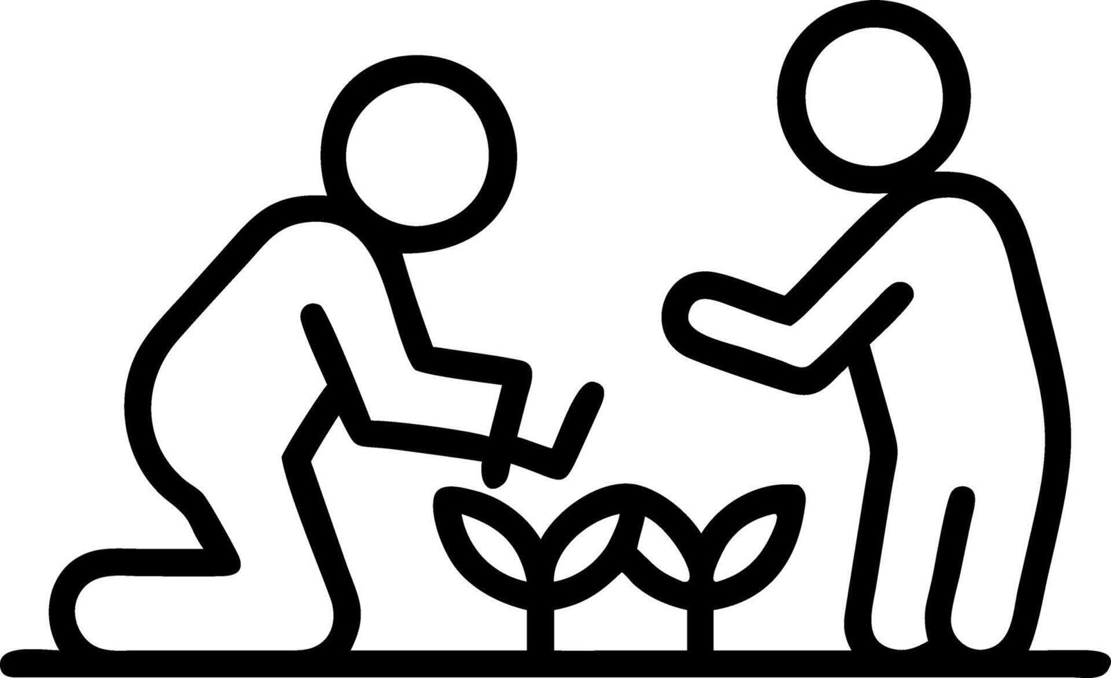 Community volunteers planting vegetables in urban greenhouse Set A vector
