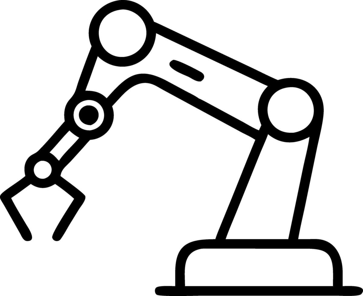 Close up of mechanical arm grasping industrial material Set A vector