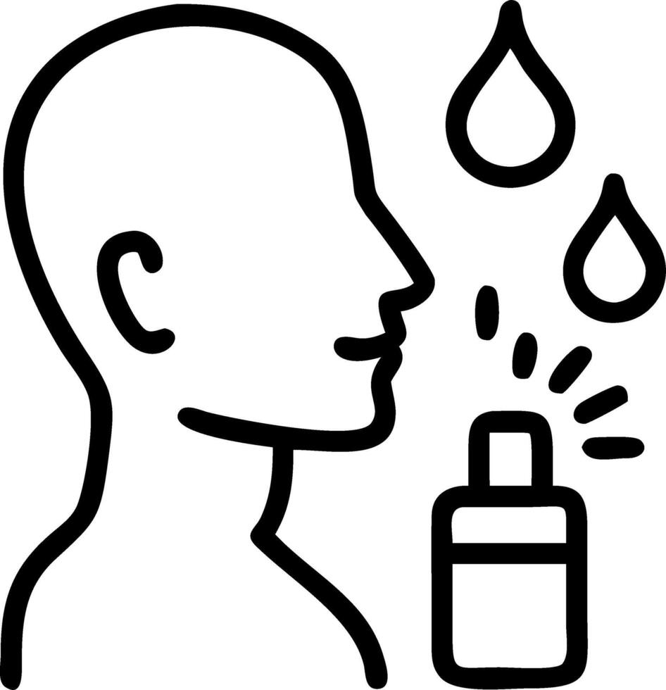 Close up of man using essential oils with bokeh background copy space on right Set A vector