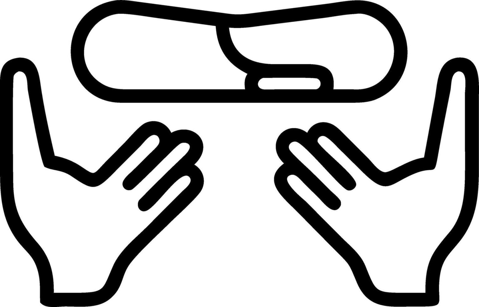 Close up of hands holding yoga mat in office vector