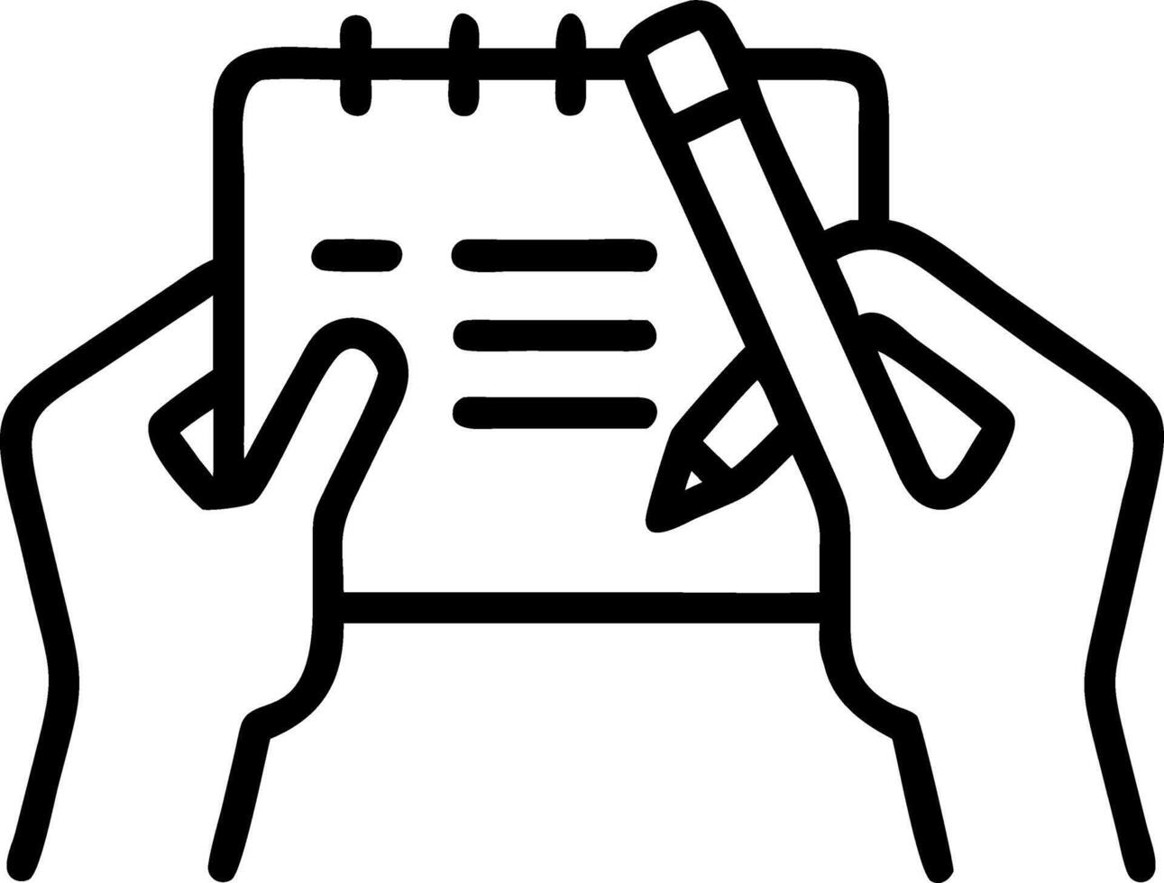 Close up of hands holding planner with pen Set 2 vector
