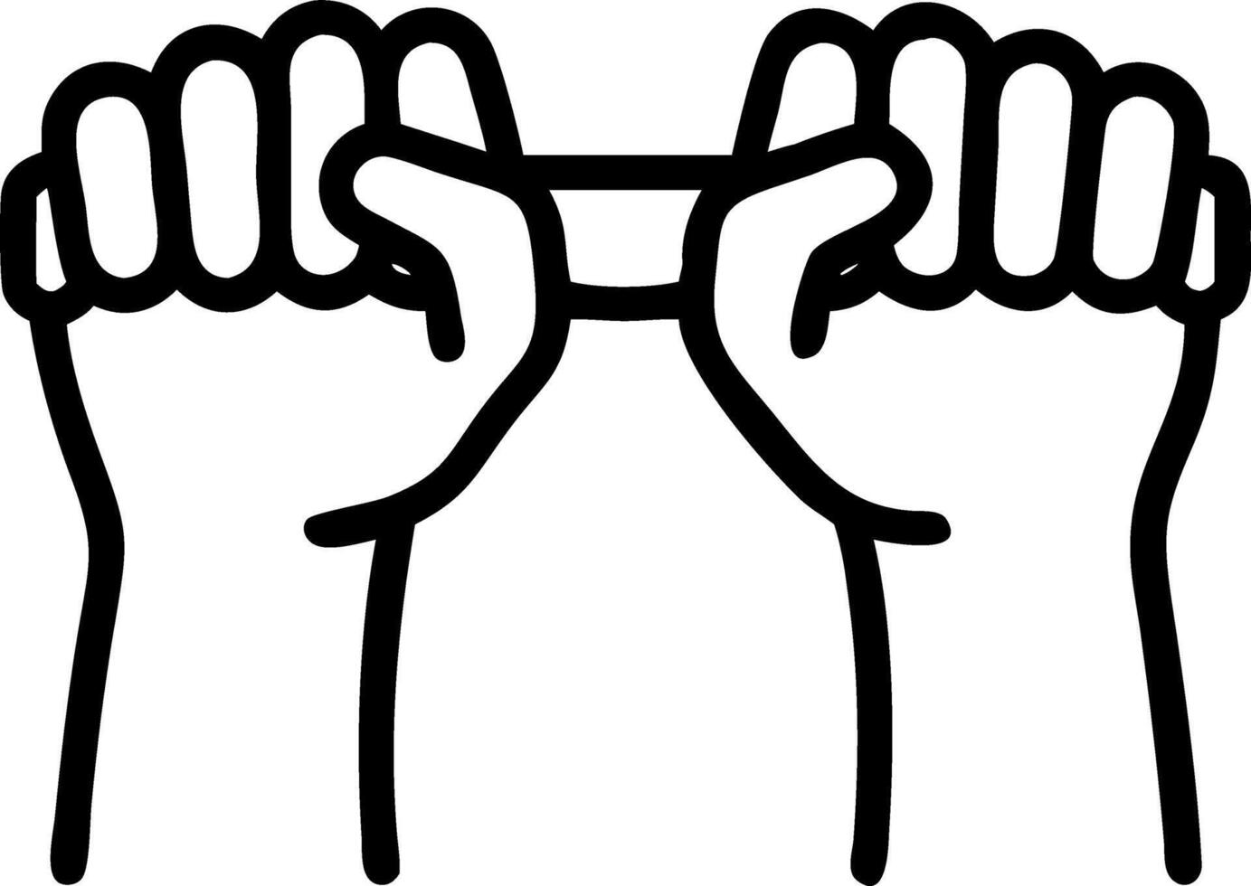 Close up of hands holding resistance band in office Set 2 vector
