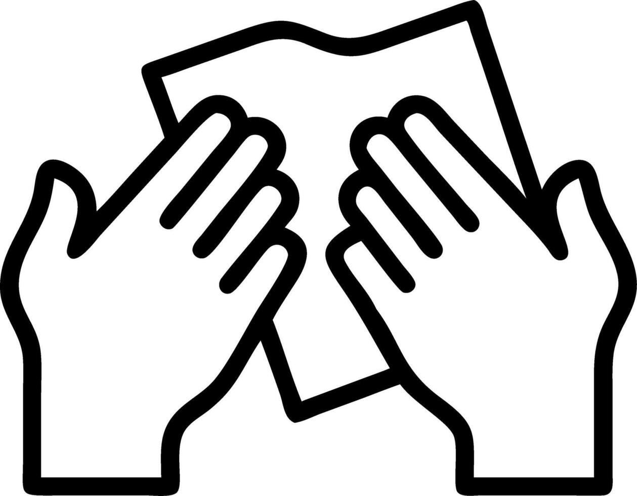 Close up of hands holding recycled paper Set A vector