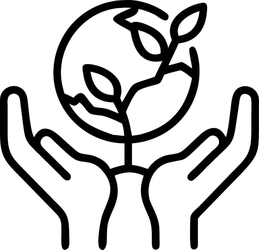 Close up of hands cradling a small globe with a growing tree and copy space Set A vector