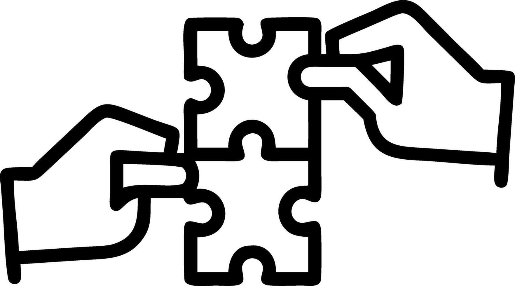 Close up of hands assembling a complex puzzle Set 2 vector