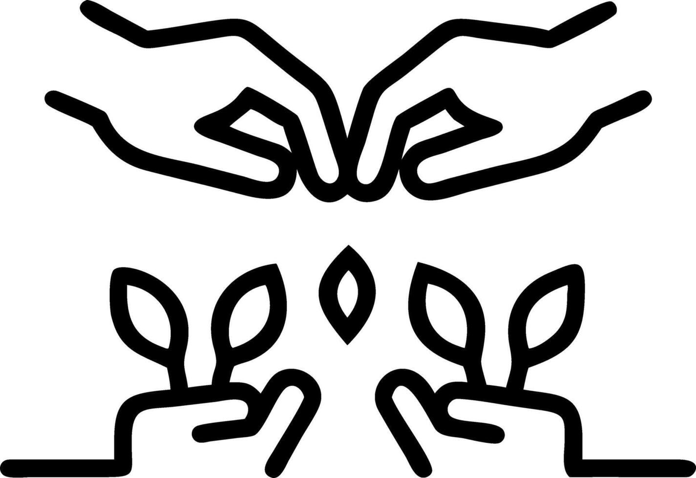 Close up of hands harvesting herbs on rooftop farm Set A vector