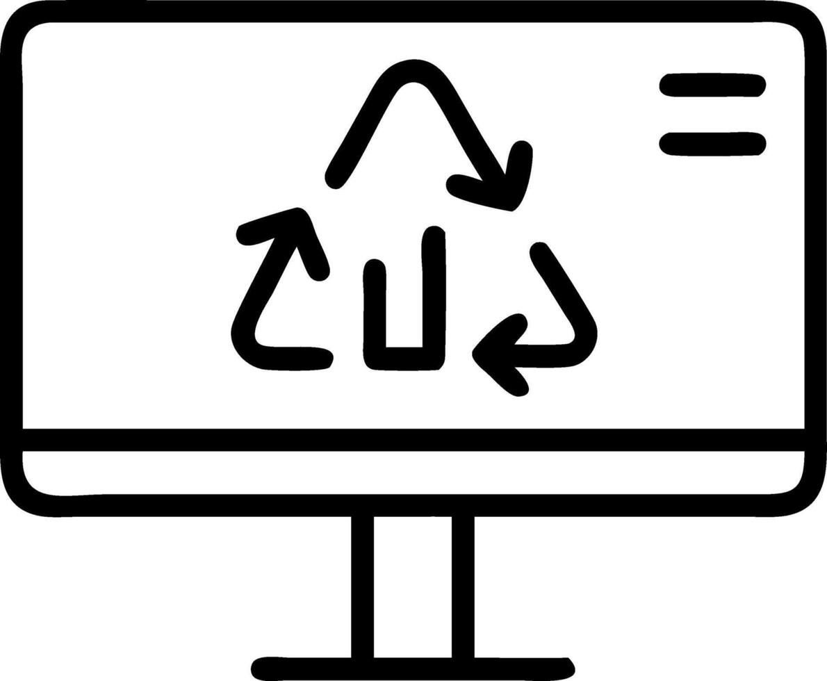 Close up of green recycling icon on digital screen with eco data stats Set A vector