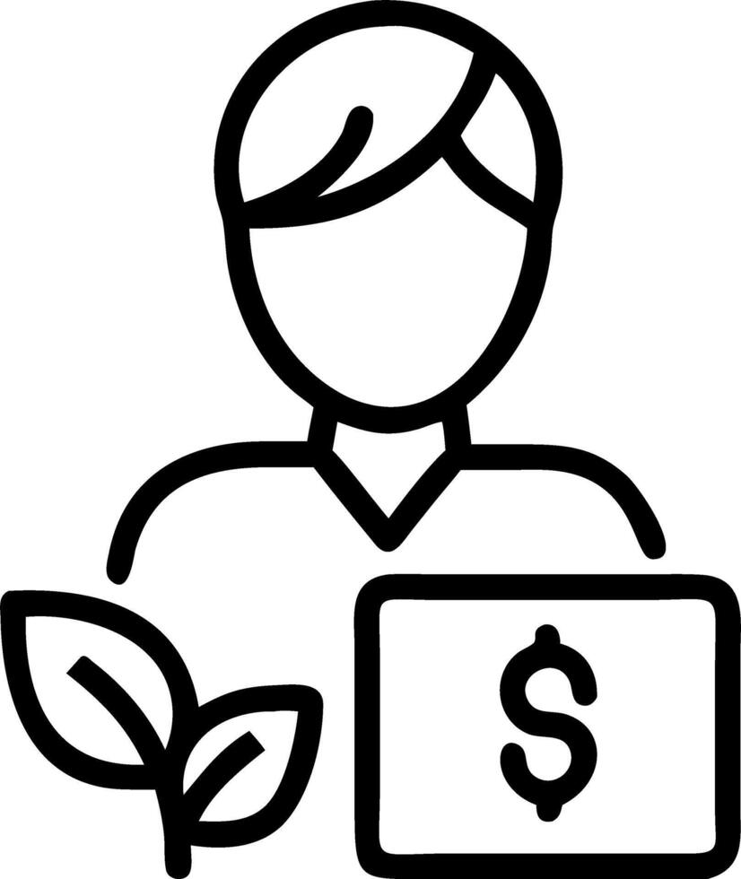 Close up of eco friendly financial planner reviewing green investment portfolio on laptop Set A5 vector