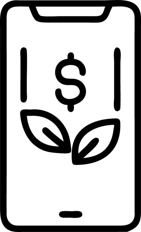 Close up of eco friendly financial apps on smartphone for green investing Set A vector
