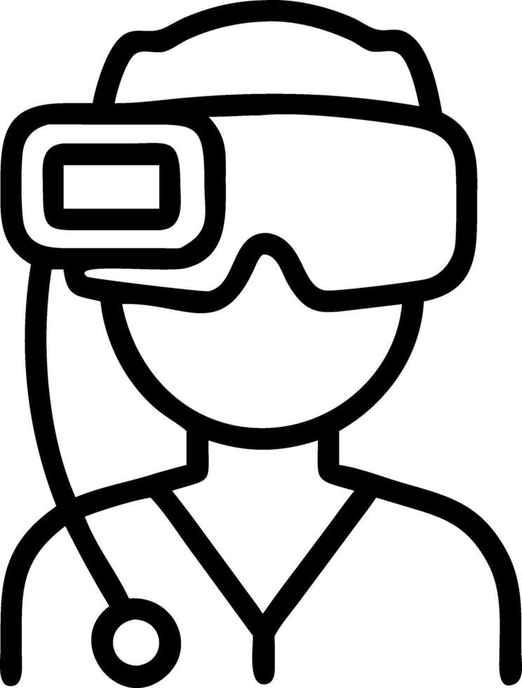 Close up of doctor holding VR headset for medical training Set A vector