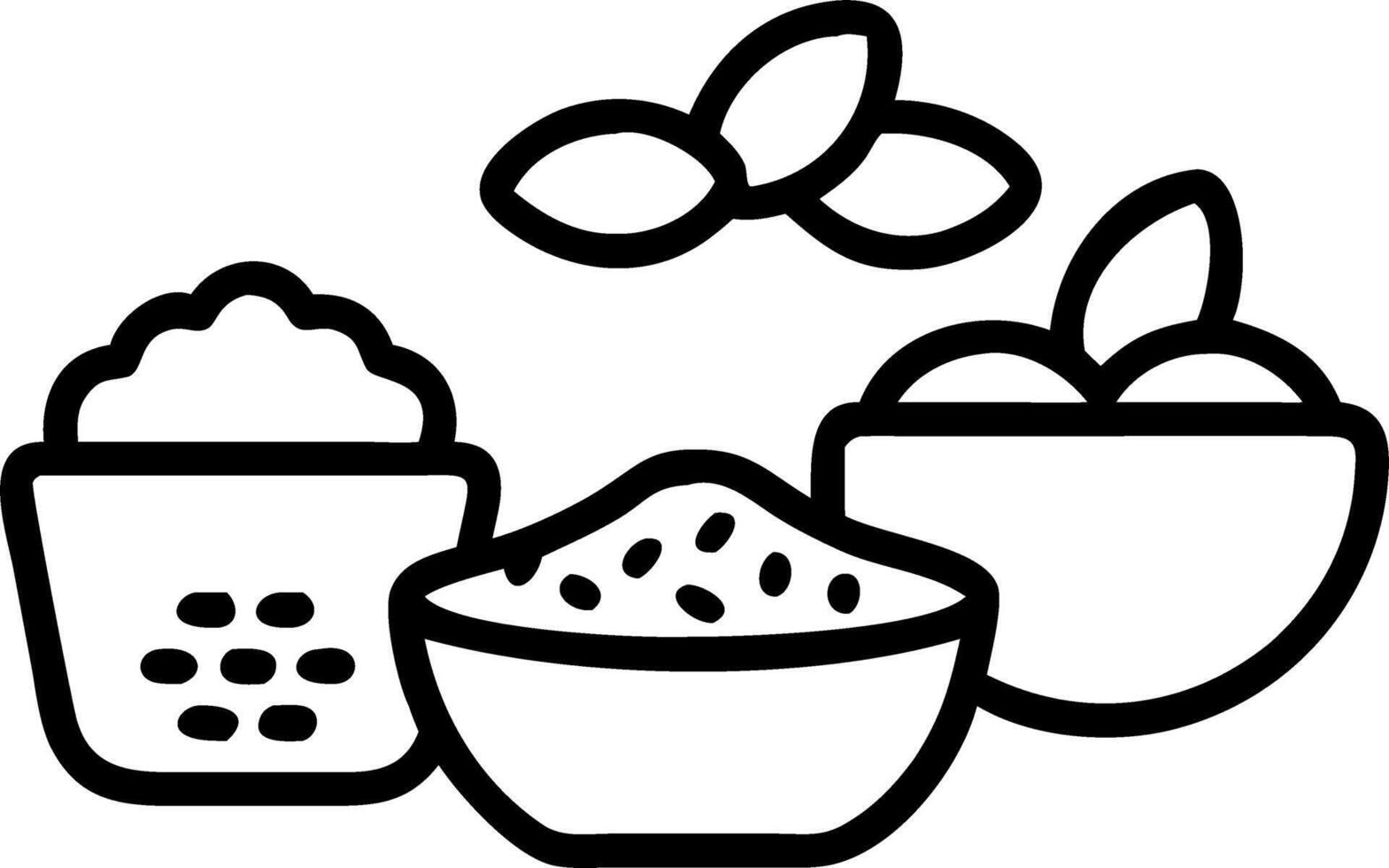 Close up of diverse grains and legumes in farmers market baskets Set A vector