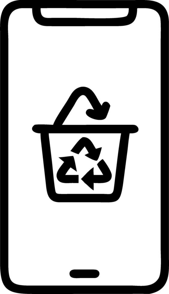 Close up of digital recycling bin on smartphone symbolizing waste management on the go Set A vector