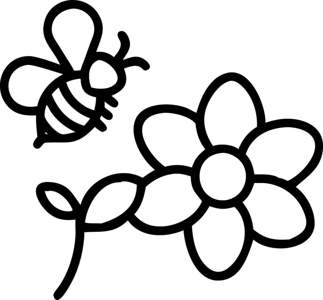 Close up of bees pollinating a flower representing natural sustainability Set A vector