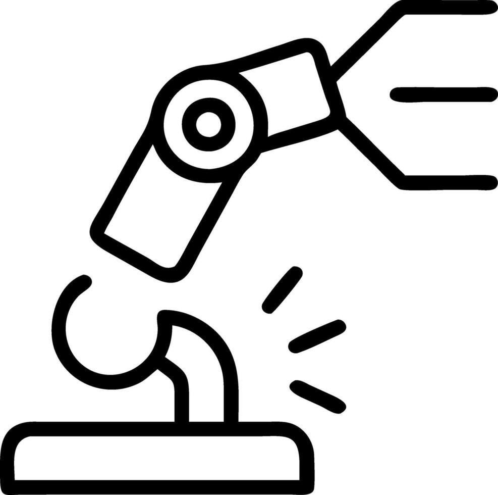 Close up of AI driven sensor scanning machine part Set A vector
