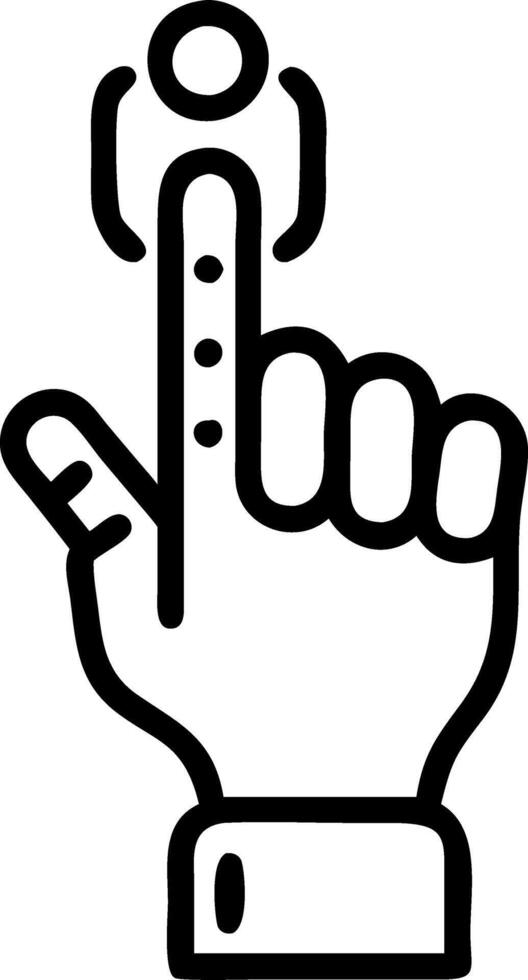Close up of a robotic finger touching a holographic button with copy space Set A vector