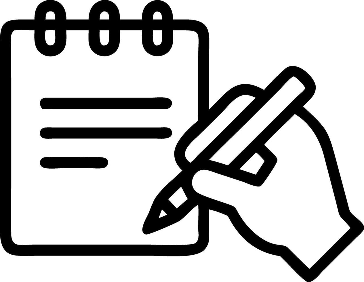 Close up of a professionals hand writing in a planner Set 2 vector