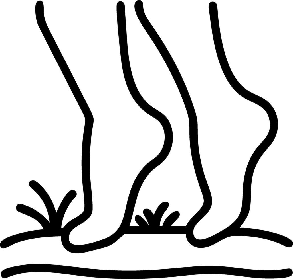 Close up of a person feet walking on grass with copy space Set A vector