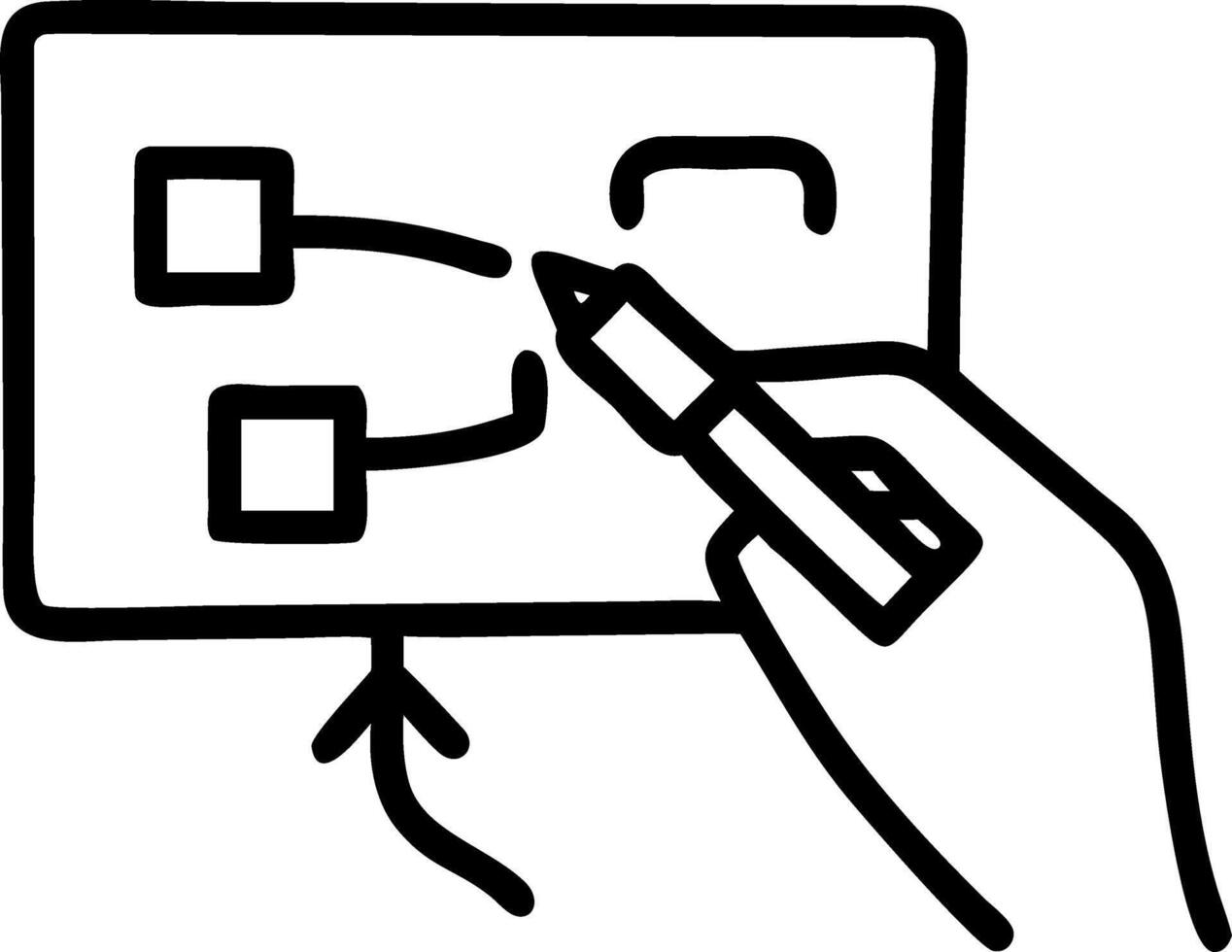 Close up of a hand writing on a transparent board Set 2 vector