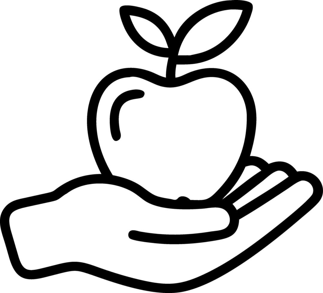 Close up of a hand holding a freshly picked apple Set 2 vector